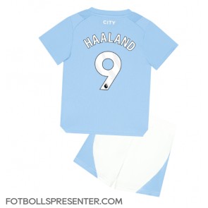 Manchester City Erling Haaland #9 Hemmatröja Barn 2023-24 Kortärmad (+ korta byxor)